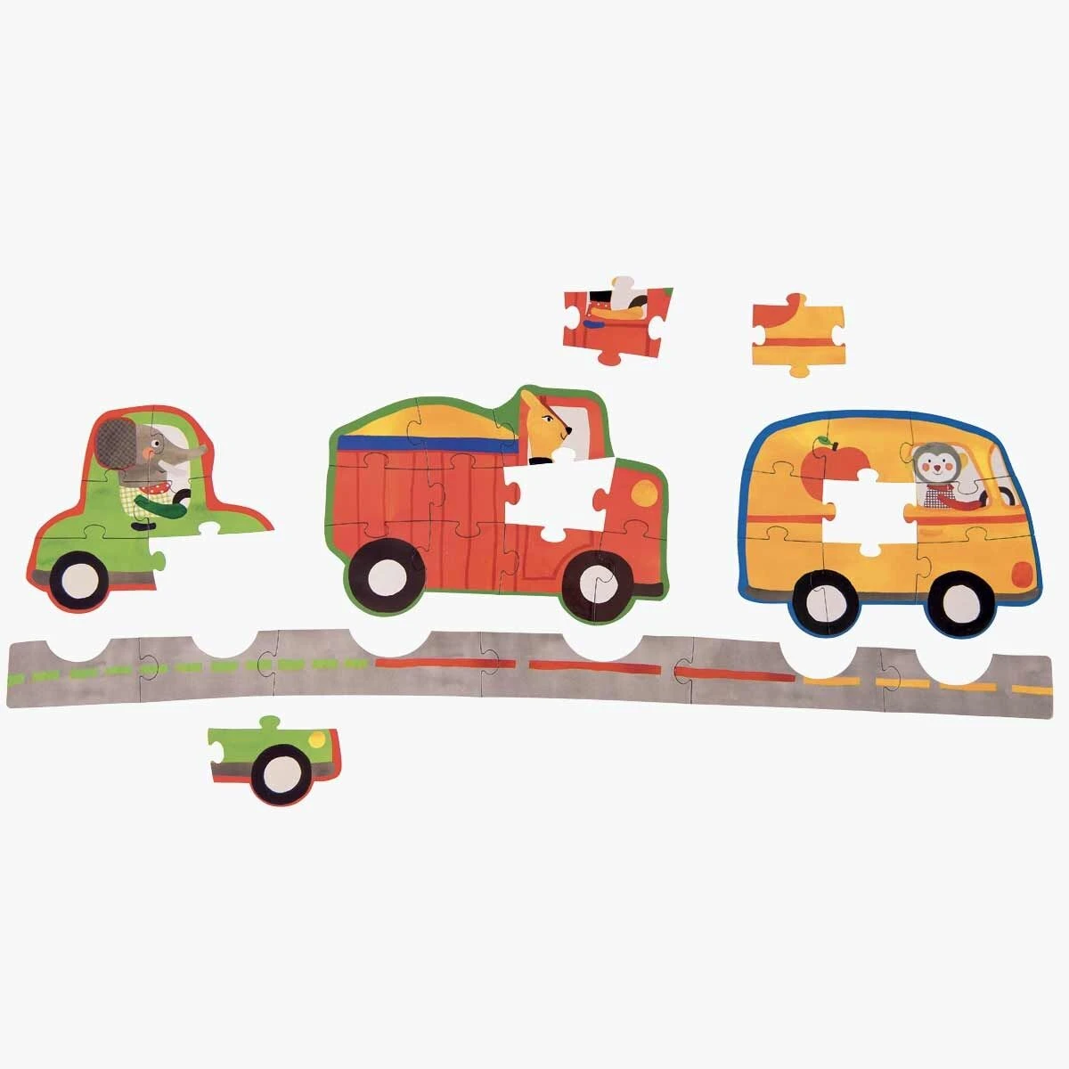 Moulin Roty Ensemble De 4 Puzzles Ca Roule ! (32 Pièces) 3 Moulin Roty Ensemble De 4 Puzzles Ca Roule ! (32 Pièces)