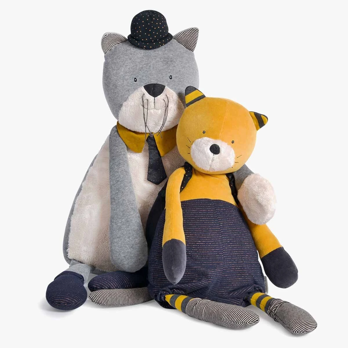 Moulin Roty Peluche Géante Chat Gris Clair Fernand 4 Moulin Roty Peluche Géante Chat Gris Clair Fernand – Image 2