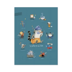 Moulin Roty Affiche Toilette Du Chat 30x40cm