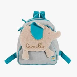 Moulin Roty Sac à Dos à Broder Bergamote L'éléphant -Moulin Roty 669072 0 gris