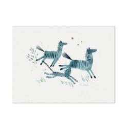 Moulin Roty Affiche Zèbres 30x40cm