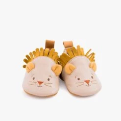 Moulin Roty Chaussons Cuir Lion Beige 8 Moulin Roty Chaussons Cuir Lion Beige -Moulin Roty 669753 1 gris 3