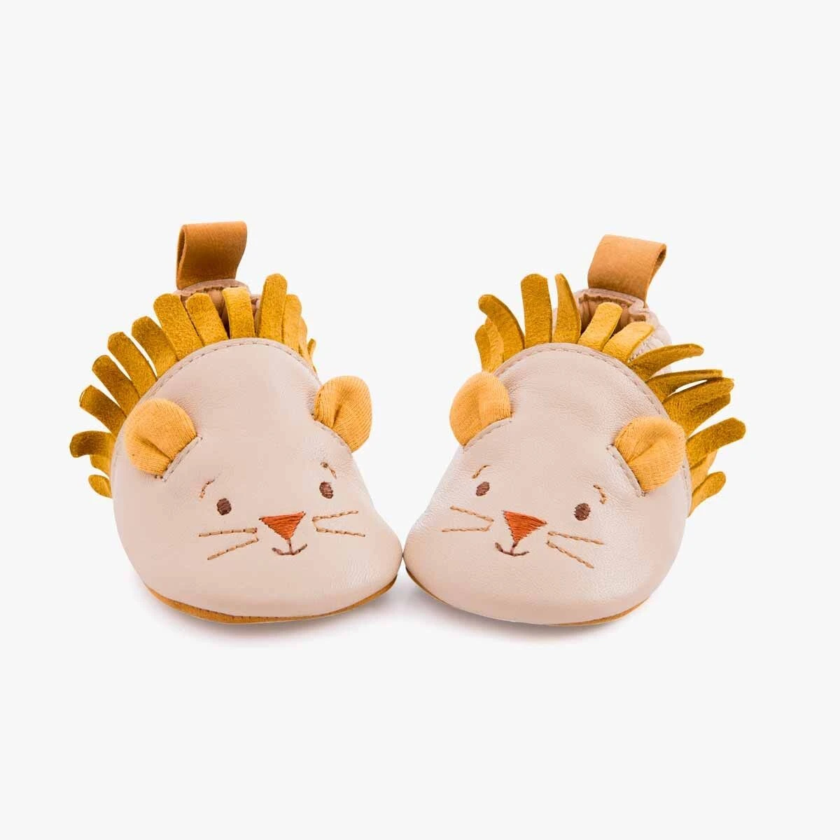 Moulin Roty Chaussons Cuir Lion Beige 3 Moulin Roty Chaussons Cuir Lion Beige