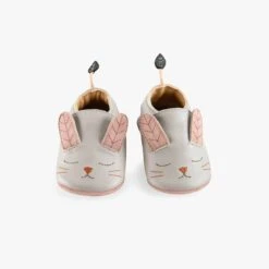 Moulin Roty Chaussons Cuir Lapin Gris -Moulin Roty 715060 3 1