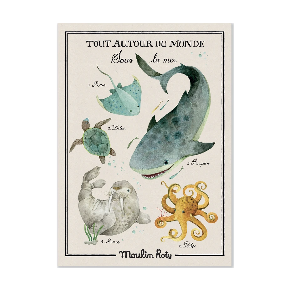 Moulin Roty Affiche Sous La Mer 50x70cm 3 Moulin Roty Affiche Sous La Mer 50x70cm
