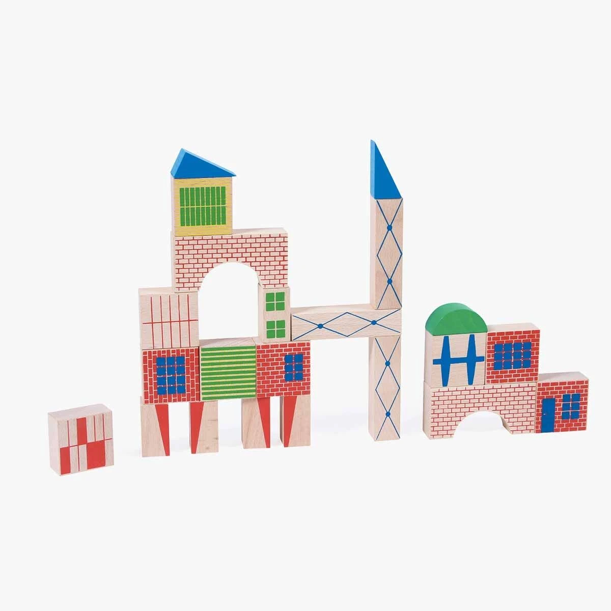 Moulin Roty Jeu De Construction En Bois Bloc Ville 4 Moulin Roty Jeu De Construction En Bois Bloc Ville – Image 2