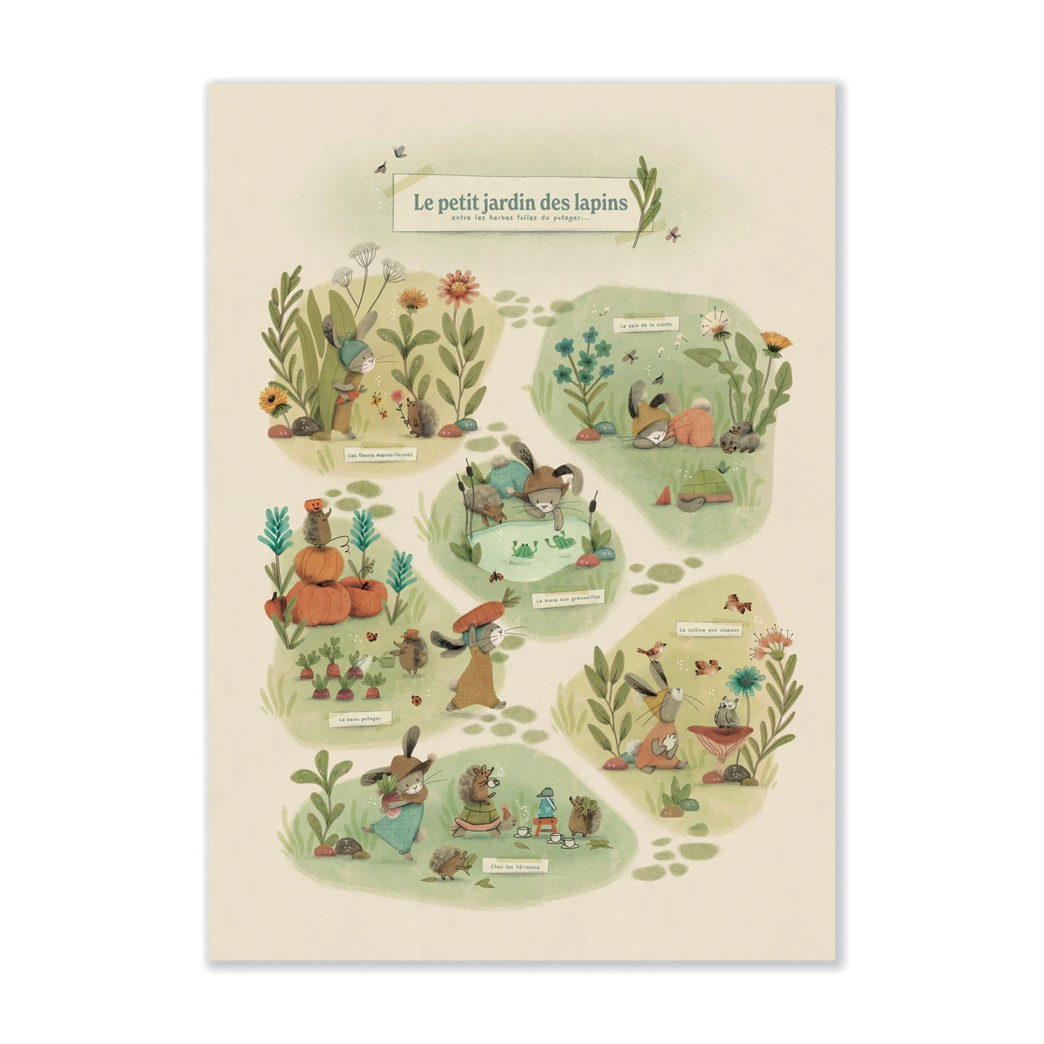 Moulin Roty Affiche Le Petit Jardin 50x70cm