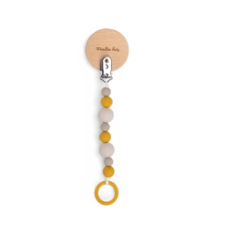 Moulin Roty Attache-tétine Bois Et Silicone Lion -Moulin Roty Attachetetine bois et silicone Lion Sous mon baobab Moulin Roty 2 1