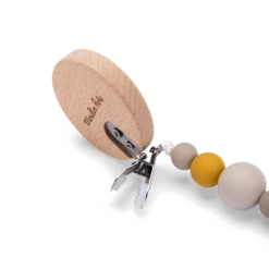 Moulin Roty Attache-tétine Bois Et Silicone Lion -Moulin Roty Attachetetine bois et silicone Lion Sous mon baobab Moulin Roty 3 1