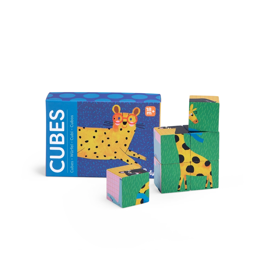 Moulin Roty Puzzle En Bois 6 Cubes 4 Moulin Roty Puzzle En Bois 6 Cubes – Image 2