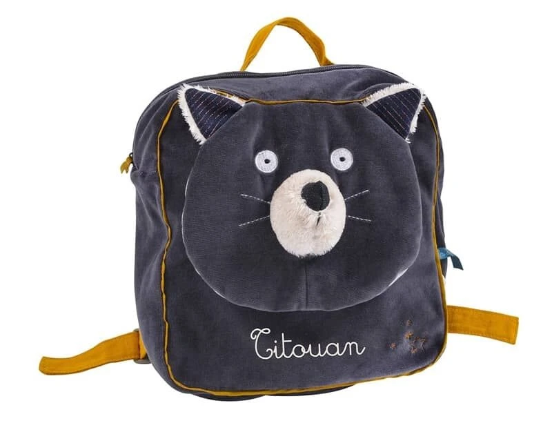 Moulin Roty Sac à Dos à Broder Chat Gris Alphonse – Image 3