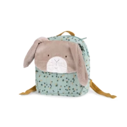 Moulin Roty Sac à Dos à Broder Lapin -Moulin Roty Sac a dos personnalise Lapin sauge Trois petits lapins Moulin Roty 1 1