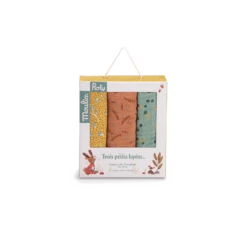 Moulin Roty Set De 3 Langes Imprimés (sauge/argile/ocre) 15 Moulin Roty Set De 3 Langes Imprimés (sauge/argile/ocre) -Moulin Roty Set de 3 langes en coton bio Trois Petits Lapins Moulin Roty