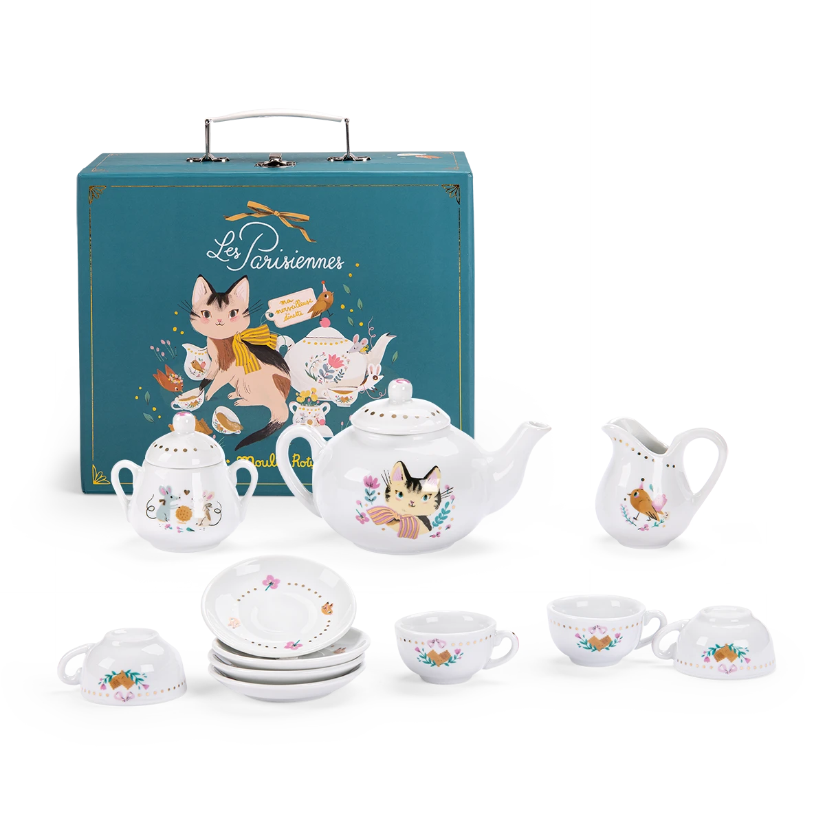 Moulin Roty Valise Dînette Thé Céramique 4 Moulin Roty Valise Dînette Thé Céramique – Image 2