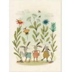 Moulin Roty Affiche Lapin Trois Petits Lapins (50 X 70 Cm)
