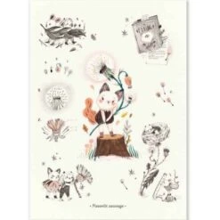 Moulin Roty Affiche Pissenlit Sauvage Après La Pluie (50 X 70 Cm)