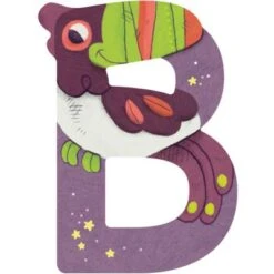 Moulin Roty Lettre B En Bois Toucan Violet