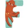 Moulin Roty Lettre F En Bois Poulpe Orange -Moulin Roty lettre f en bois poulpe orange