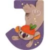 Moulin Roty Lettre J En Bois Koala Violet -Moulin Roty lettre j en bois koala violet
