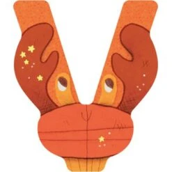 Moulin Roty Lettre V En Bois Crabe Orange