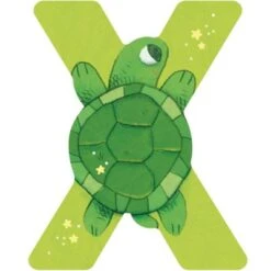 Moulin Roty Lettre X En Bois Tortue Verte