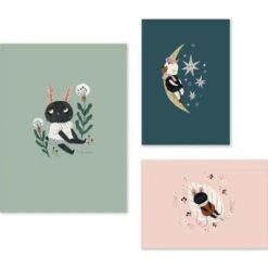 Moulin Roty Set De 3 Affiches Après La Pluie