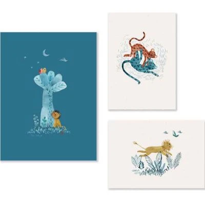 Moulin Roty Set De 3 Affiches Sous Mon Baobab 3 Moulin Roty Set De 3 Affiches Sous Mon Baobab